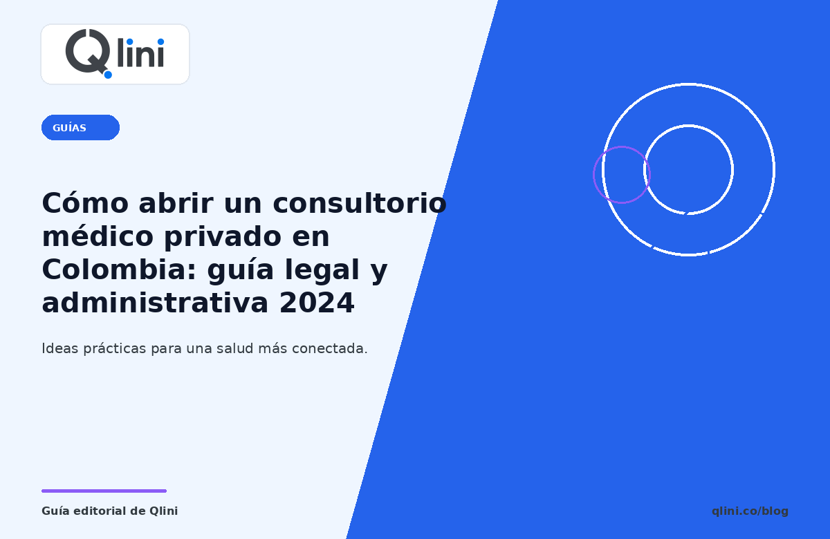Portada editorial sobre cómo abrir un consultorio médico privado en Colombia — Qlini