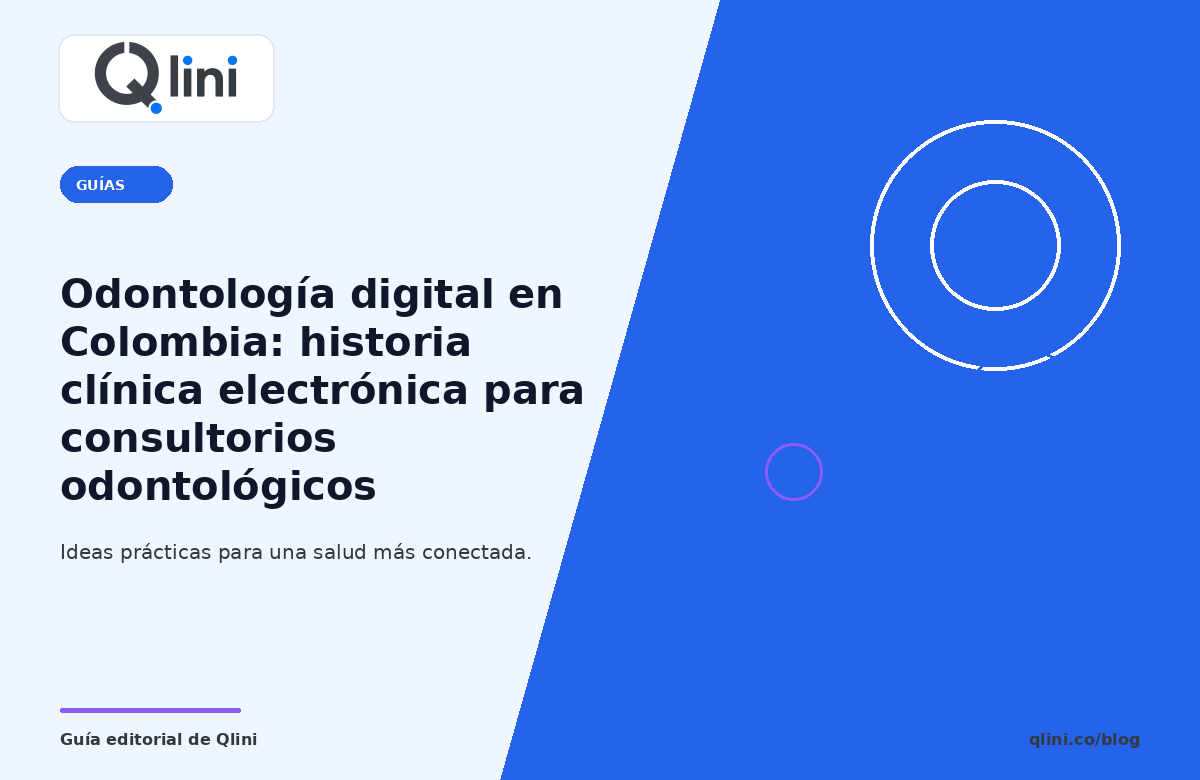 Portada editorial sobre Odontología digital en Colombia: historia clínica electrónica para consultorios odontológicos — Qlini