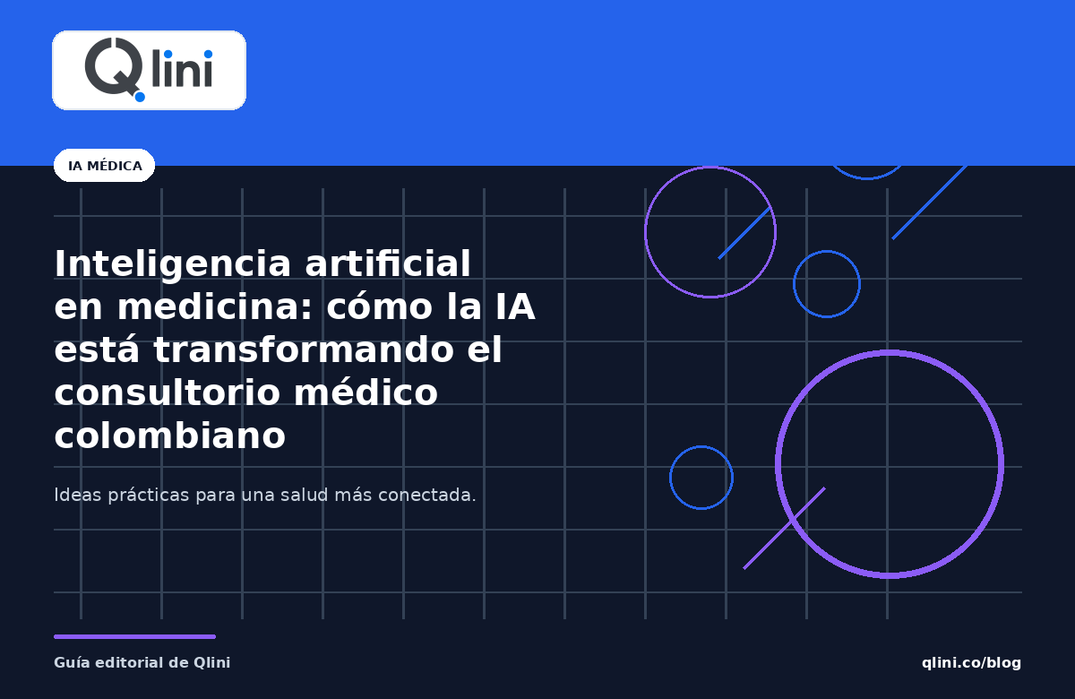 Portada editorial sobre Inteligencia artificial en medicina: cómo la IA está transformando el consultorio médico colombiano — Qlini