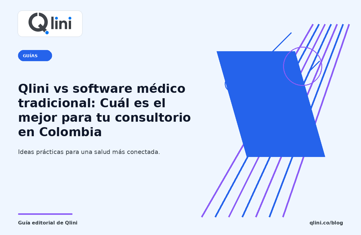 Portada editorial sobre Qlini vs software médico tradicional: ¿Cuál es el mejor para tu consultorio en Colombia? — Qlini